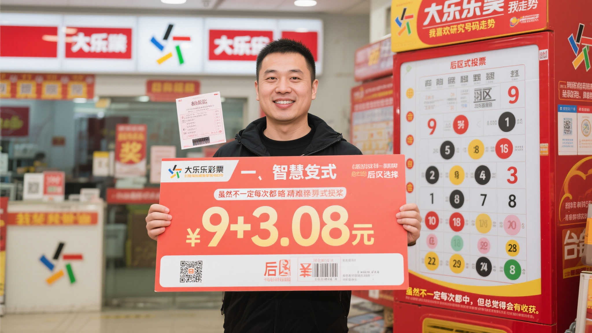 一：9+3复式投注的智慧选择
这位男子