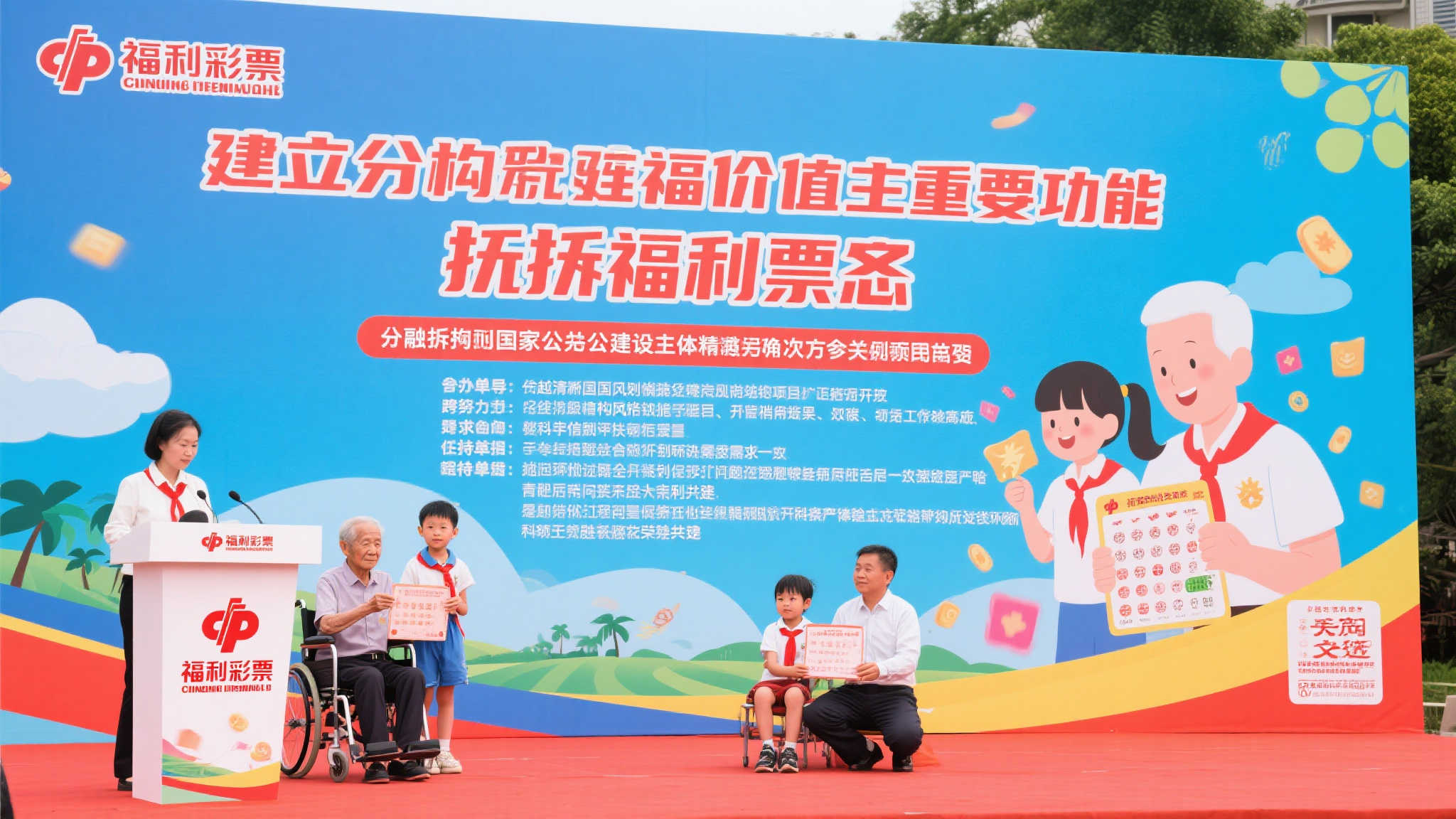 银龄齐聚献爱心,新春福彩暖人间 作为本次活动的一大亮点,“福利彩票”的深