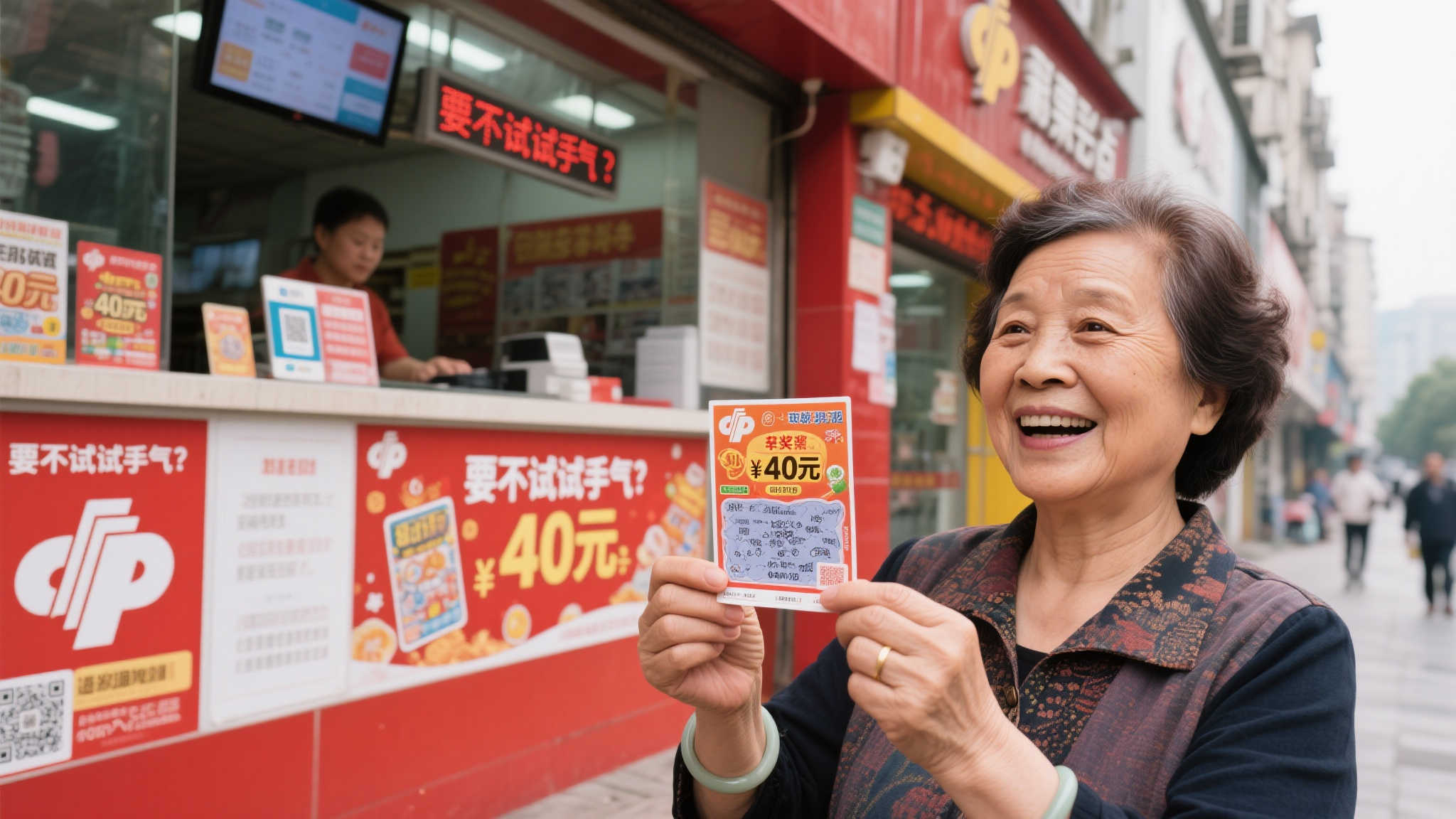 阿姨街头偶得灵感，刮中福彩40万大奖！